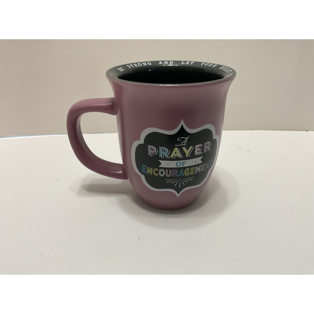 Abbey Gift Prayer of Encouragement Coffee Mug Purple Psalm 31:24 Ceramic Cup